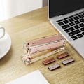 Miniatyrbilde 3 av 5: Akryl rosegull stiftemaskin, transparent metall stiftemaskin, klassisk moderne design standard stiftemaskin (rose
