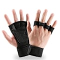 Miniatyrbillede 4 af 8: Håndvægtløftningshandsker Anti-Slip Fitness Træningshandsker Halv Finger Længde Forlænget Viklet Håndled Beskyttelseshandsker Sort XL