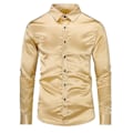 Miniatyrbillede 1 af 4: Gylden Slim Fit Langærmet Herreformel Skjorte - Casual Mode