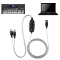 Miniatyrbild 4 av 8: MIDI till USB kabelomvandlare MIDI-gränssnittsadapter Sladd Keyboard Musikredigeringslinje