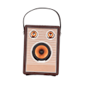 Pikkukuva 6 / 8: Bluetooth-kaiutin, ladattava, tukee muistikorttia, AUX-liitäntää, kannettava retro-langaton kaiutin kahvalla, ruskea puukuvio (vientiversio)