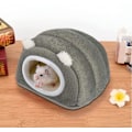 Miniatyrbilde 1 av 5: Vinterhus for hamster, grått kjæledyr, koselig og varm seng egnet for små dyr, marsvinnrede, pinnsvin, gerbil, rotte