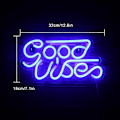 Miniatyrbillede 3 af 3: LED Neon Lys Vægmontering Good Vibes LED Neon Skilte USB Port Dekorativ Neon Lampe til Jule Bryllupsfest