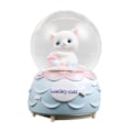 Miniatyrbilde 1 av 5: Snow Globe Resin Cat Krystall Snowball Hjemmepynt dekorasjon med batteridrevet glitrende lys og musikk Hvit katt