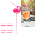 Miniatyrbillede 3 af 6: Flamingo bøjelige cocktailsugerør - 100 stk., sødt mønster, miljøvenligt, perfekt til fester og picnics