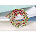 Miniatyrbillede 3 af 3: Farverig Rhinestone Guirlande Formet Guirlande Julebroche Nål Gylden Julefest Gave