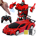 Miniatyrbild 1 av 7: RC-bilrobot Fjärrkontroll En knapp Deformation Sensing Induktion för barn Barn Röd Laddningstyp