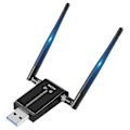 Miniatyrbild 1 av 5: USB Wifi-adapter för PC, stationär dator, laptop - 1300 Mbps lång räckvidd, dubbelband 2,4 GHz 5 GHz trådlös adapter