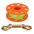 Miniatyrbillede 1 af 8: Dykkerfingerhjul Scuba Reel med dobbelt ende krog 30m Fluorescerende grøn line til undervandssport Orange