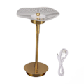 Miniatyrbillede 1 af 8: Berøringsfølsom bordlampe, trinløs dæmpbar bordlampe, USB-genopladelig natlampe med 3 farvetilstande, kobberfarve