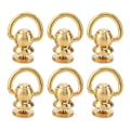 Miniatyrbillede 2 af 8: 12 sæt D-ringstudsskrue Guld Messing Metalbelægning D-ringnitter til gør-det-selv læder pungrem Sko Dekoration S