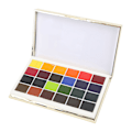 Miniatyrbilde 5 av 8: Vannfarger Blå Brilliant Safir Boks 24 Farger Metallisk Glitter Solid Transparent Vannfarge