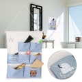 Miniatyrbild 6 av 8: 7 fickor Söt tecknat mönster vägghängande väska Kosmetisk sminkborste FörvaringsorganisatörBlue Tiger
