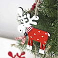 Miniatyrbilde 5 av 5: 5 stk. juletre reinsdyr anheng juletre anheng trepynt julehengende dekorasjoner (rød)
