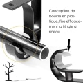 Miniatyrbilde 3 av 5: 4 stk aluminiumslegering gardinstangholderbraketter, garderobeskap hengestangholder, takmontert gardinhengerbrakett (svart)