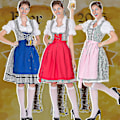 Pikkukuva 4 / 5: Kuuma naisten Oktoberfest Dirndl -mekko - Baijerilainen karnevaaliasu (hinta laskenut!) M Punainen