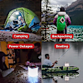 Miniatyrbilde 3 av 5: 2-i-1 Campinglanterne og telefonlader | For backpacking, nødsett og reise. 2024 Ny Eksplosjon Xgn -GSL Hvitt lys USB