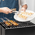 Miniatyrbillede 5 af 5: Grillspyd i rustfrit stål med dobbelt nål, 10 stk.