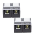 Miniatyrbilde 6 av 8: 2stk Wire Barrier Block Terminal Strip 600V 100A TC Fast Jern Dual Rader Terminal Strip med deksel Svart 2 Posisjoner (1002)