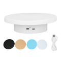 Miniatyrbild 1 av 8: Vit automatisk 360° roterande displayplatta 3KG lastbärande elektrisk displayplatta stativ för butik diameter 20cm/8in