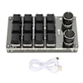 Miniatyrbild 1 av 8: 12-tangenters mekaniskt tangentbord stödjer trådbunden USB trådlös Bluetooth DIY programmerbar röd switch makro tangentbord med 2 knappar för spel