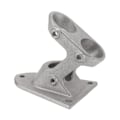 Miniatyrbillede 5 af 8: Flagstangsholderbeslag i aluminiumlegering, dobbelthuls, rustfrit, fortykkelse, kraftig flagstangsholder til udendørs brug, sølv