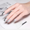 Miniatyrbillede 7 af 8: Spejl neglelak sølv transparent base top coat neglekunst lak til negle manicure lak negle dekoration