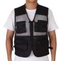 Miniatyrbild 6 av 8: Militärväst Slitstark ventilerande Multi Pocket Mesh fiskeväst för utomhusaktiviteterL Svart