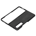 Miniatyrbillede 4 af 8: Læder Smartphone Cover Stødsikkert Telefonbeskyttende Etui til Samsung Galaxy Z Fold 3Sort