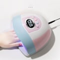 Miniatyrbillede 5 af 8: 220W Nail Art Lampe Dobbelt Lyskilde Perle Digital Timing Manicure Quick Dry Polish Lim Light