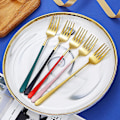 Miniatyrbillede 4 af 5: 5-delt Sæt af Frugtgafler i Rustfrit Stål til Desserter, Te, Kager - Moderne Design til Fester, Begivenheder, Bryllupper