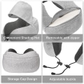 Pikkukuva 3 / 5: Vaaleanpunainen hupullinen Memory Foam -matkatyyny – mukava tuki lentokone-, auto-, juna- ja toimistokäyttöön