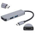 Miniatyrbilde 7 av 8: Multifunksjonell Type C Hub HDMI 2x USB3.0 Utgangsadapter Dockingstasjon Aluminiumslegering