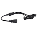 Miniatyrbillede 6 af 8: UPS PDU C14 til 5 X C13 strømadapterkabel han til hun 10A 250V Y splitter strømadapterkabel 1,6 fod