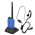 Miniatyrbild 6 av 8: Bärbar Walkie Talkies Set Handhållen LCD-display Walky Talky med Öronsnäcka 100‑240VBlå EU-kontakt 100‑240V
