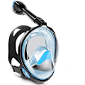Miniatyrbild 1 av 5: Panorama Full Face Snorkelmask - Anti-dimma, Anti-läckage, med Torktopp Andningssystem - S/M