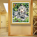 Miniatyrbilde 2 av 5: Tiger and Cub 5D DIY Diamond Paining Kit - Stort dyr Full Korssting dekorasjon 30x30cm