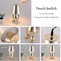 Miniatyrbillede 4 af 5: Natlampe Lille Gylden/Sølv Mand, 3 Niveauer Dæmpbar Sengelampe Touch Belysning 3d Tænker Statue Genopladelig Led Bordlampe ff E I Sølv