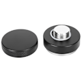 Miniatyrbillede 8 af 8: Højdejusterbar kaffemaskine i rustfrit stål, tamper, fordeler, tamperværktøj til hjemmet, kontor, 51 mm, sort, flad bund