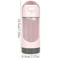 Miniatyrbild 2 av 5: Portabel Vattenflaska Läcksäker Katt Vattendispenser för Resor Utomhus Promenader Träning (Rosa)