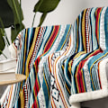 Miniatyrbilde 3 av 4: Sofateppe, mykt og varmt, fargerikt stripemønster, reisedekken, for soverom, stue, kontor, 130 x 150 cm (fargerike striper)