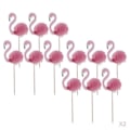 Miniatyrbillede 1 af 5: 24 Stykker Flamingo Cupcake Kage Toppers Kagedekoration til Luau Hawaii Fødselsdag