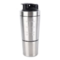 Miniatyrbillede 3 af 8: Shaker-flaske i rustfrit stål, enkelt lag, bærbar proteinpulver-mixerkop med skala til vandreture, camping og fitnesscenter