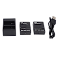 Miniatyrbillede 1 af 8: Kamera Batteri Oplader Hurtig Dobbelt Slot Batteri Oplader med 2 Batterier Kompatibel til Hero 2 3