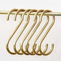 Miniatyrbillede 1 af 5: Sæt med 6, S Guldkroge til Ophængning, Guldkroge til Gryder, Pander, Kaffekopper til Køkken, Badeværelse, Soveværelse