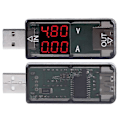 Miniatyrbillede 2 af 5: USB Tester Meter, Farve LCD Display Voltmeter Amperemeter Strømmåler Multimeter Oplader USB Tester Test Hastighed af Opladerkabler