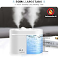 Pikkukuva 2 / 5: Mini-ilmankostutin, 800 ml, kannettavat viileän sumun ilmankostuttimet, henkilökohtainen pöytäilmankostutin, automaattinen virrankatkaisu, kaksoissuulakerakenne, erittäin hiljainen, valkoinen