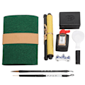 Miniatyrbilde 3 av 8: Student Calligraphy Practice Tool Set Writing Brush Ink Stick Writing Cloth (Blue)