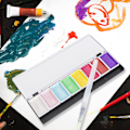 Miniatyrbilde 3 av 8: 8-farget fast pigment i fast akvarellmalingsett, bærbart malingssett, kunsttegningsutstyr, edelsteinfarge