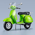 Miniatyrbillede 1 af 5: 1:10 Vespa 125 Legerings Fritidsmotorcykel Model Støbte Metal Motorcykel Simulation Lyd Lys Legetøj Til Børn Gaver Zekai Grøn